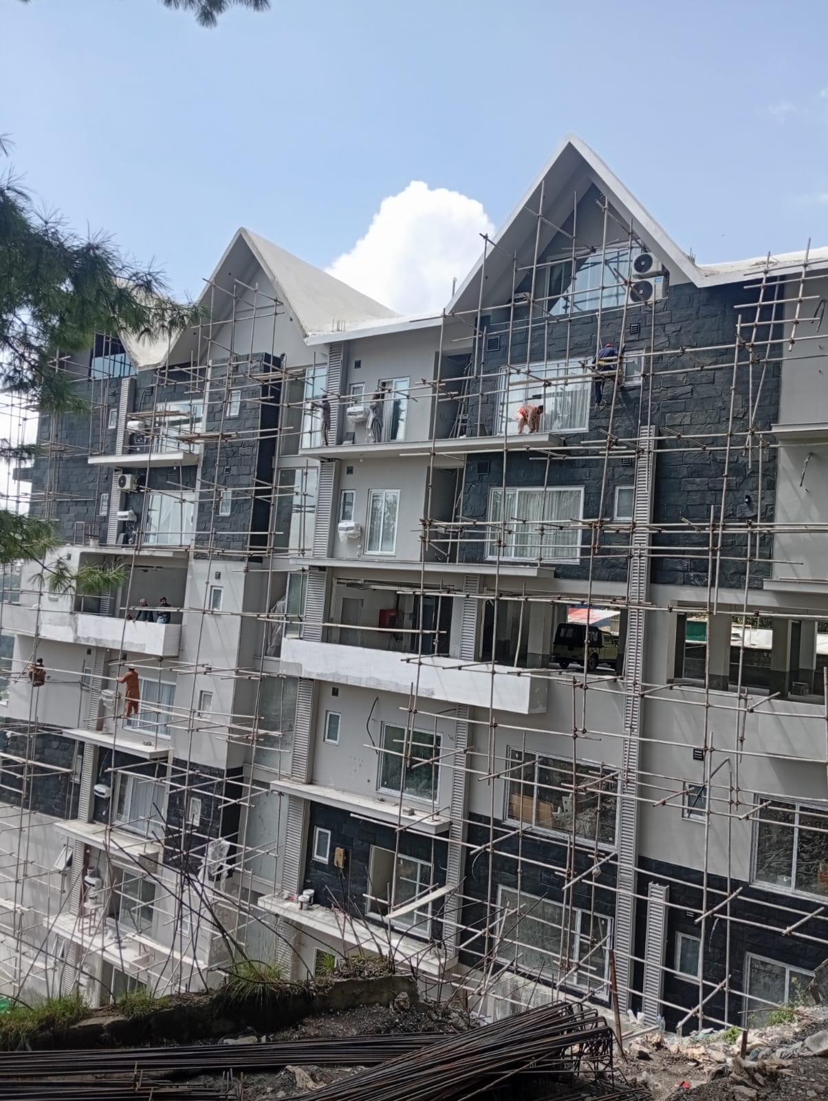 Stone Cladding Underway - MYG Nathiagali