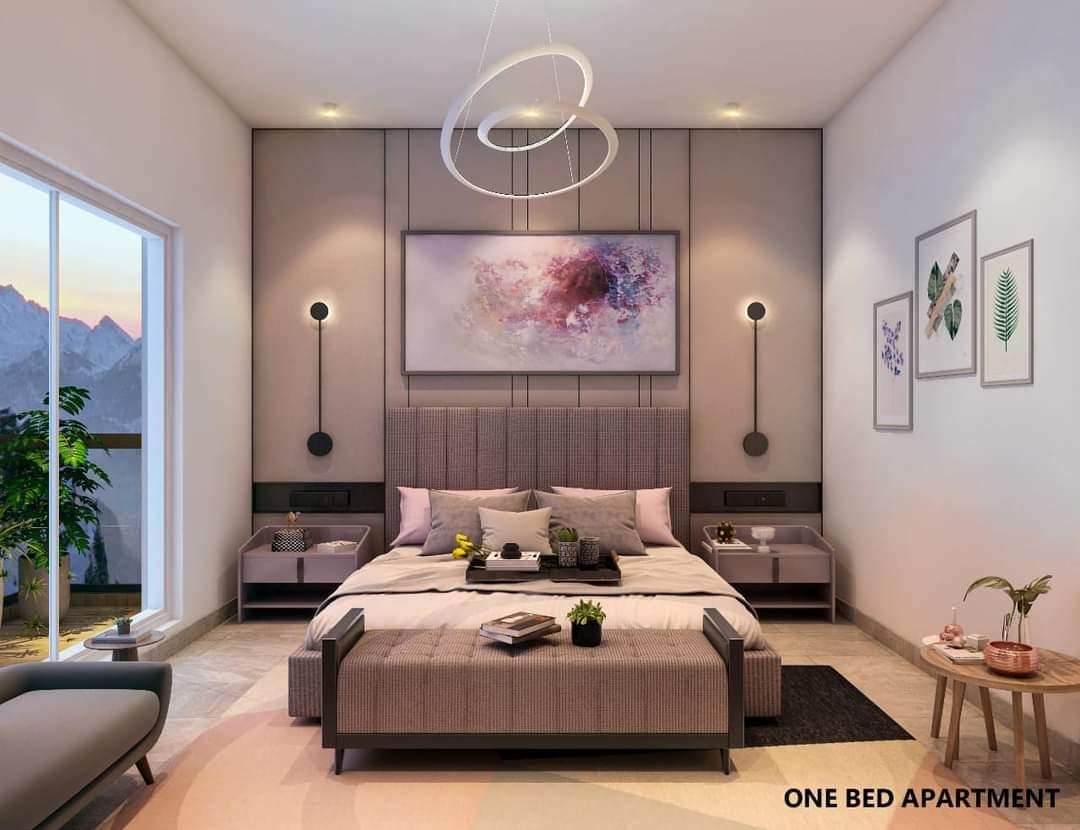 Living room with mountain view